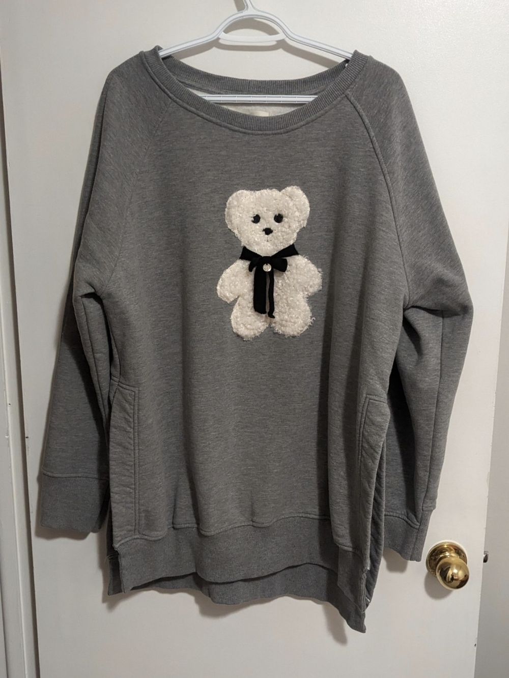 XL Gray Teddy Sweatshirt Sweater
